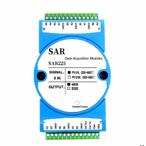 8路Pt100/Pt1000转RS-485/232热电阻温度数据采集模块 SAR225